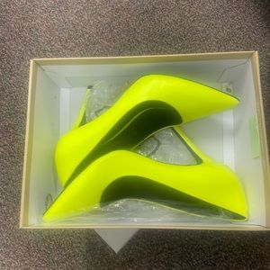 Michael Kors neon yellow pumps
